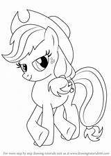 Pony Little Draw Applejack Drawing Friendship Magic Outline Characters Drawingtutorials101 Apple Cartoon Character Tutorials Coloring Baby Female Getdrawings Learn sketch template