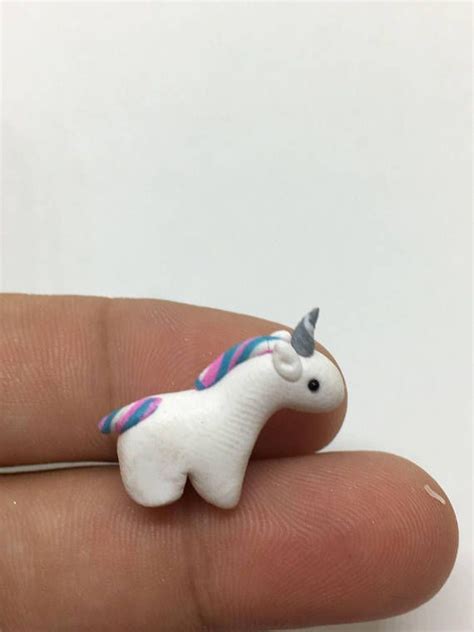 miniature unicorn figurine mini unicorn tiny unicorn blue mane clay