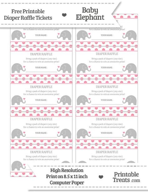printable diaper raffle  elephant printable word searches