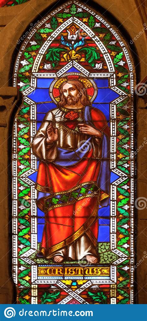 Jesus Christ Stained Glass Window In The Basilica Di