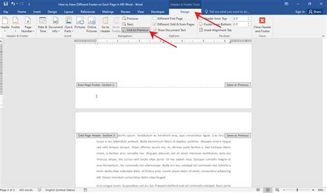 footer   page  ms word officebeginner