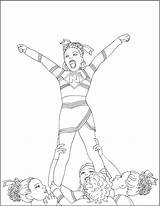 Coloring Cheerleading Pages Cheerleader Cheer Pom Print Football Sheets Cheerleaders Color Drawing Poms Bratz Barbie Printable Megaphone Player Team Book sketch template