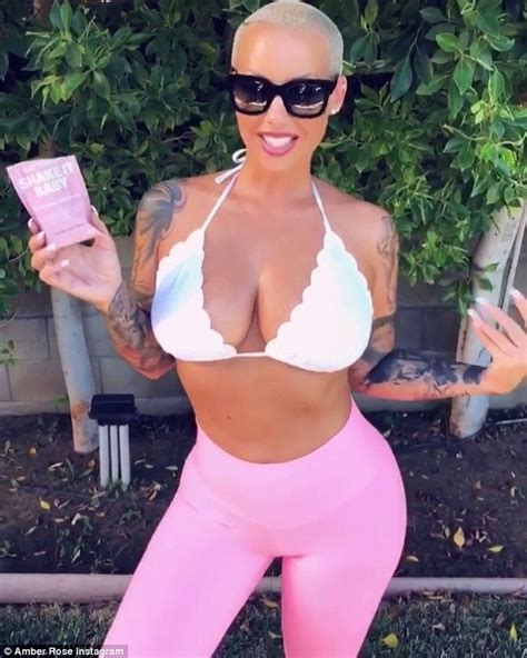 amber rose exhibits her cleavage and toned stomach on instagram daily