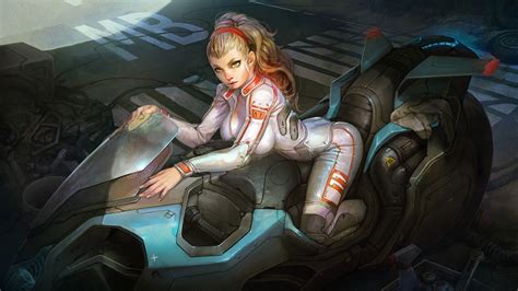 Sci Fi Motorcycle Girl Wallpaper 10296 Stories Characters Inspo