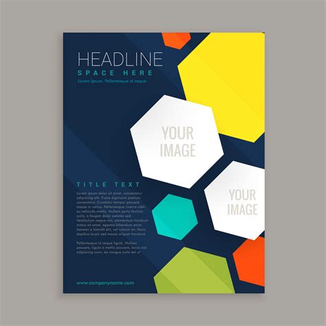 business brochure design  colorful hexagonal shapes descargue