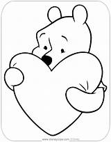 Coloring Pooh Valentine Heart Pages Winnie Holding Disney Disneyclips Pdf Funstuff sketch template
