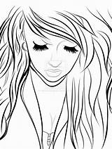 Girl Hipster Drawing Easy Coloring Drawings Cool Pages Lineart Tumblr Face Girls Simple Sketches Sketch Deviantart People Looking Line Down sketch template