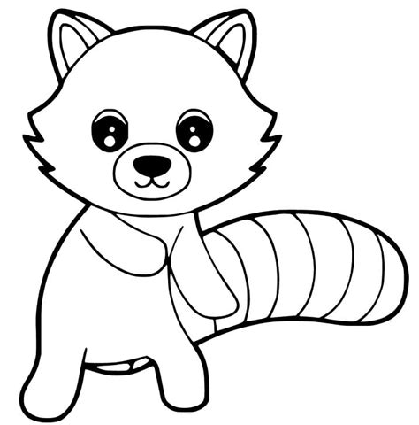 kawaii red panda coloring page  printable coloring pages  kids