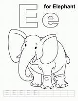 Coloring Elephant Letter Pages Preschool Kids Print Drawing Handwriting Practice Printable Alphabet Color Sheets Worksheets Colouring Outline Bestcoloringpages Books Cartoon sketch template