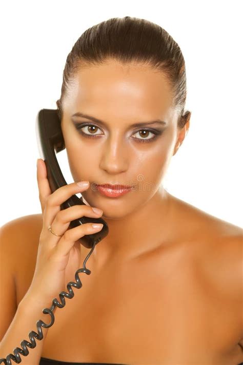 beautiful smiling business woman talking on the phone stock image