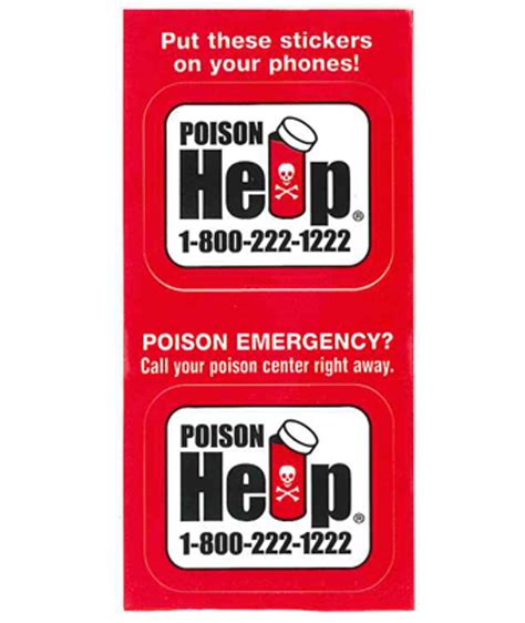 stickers english floridas poison control centers