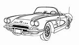Car Corvette Coloring Cars Drawings Drawing Classic Line Pages Easy Draw Outline Clip Stingray Vintage Sports Cool Antique Clipart Step sketch template