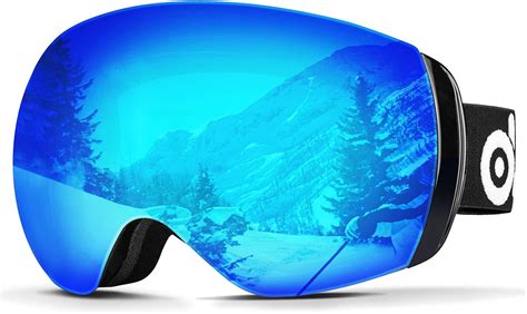 Odoland Large Spherical Frameless Ski Goggles For Men And