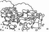 Sheep Shepherd Coloring Lost Good Parable Pages His Leading Comments sketch template