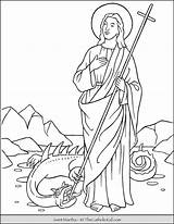 Martha Coloring Saint Thecatholickid Pages Choose Board sketch template