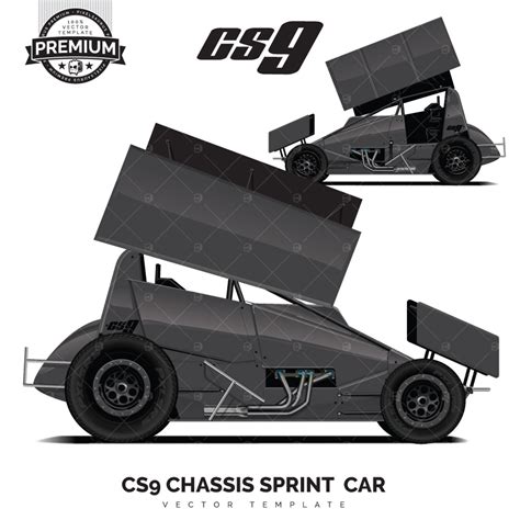 cs chassis sprint car premium vector template pixelsaurus