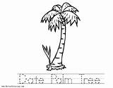 Coloring Tree Palm Date Pages Worksheets Printable Kids Adults Sheet Template sketch template