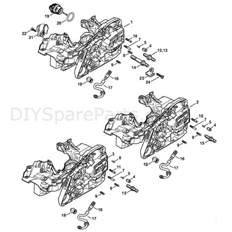 stihl ms  chainsaw ms parts diagram engine housing