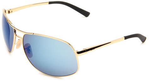 ray ban aviator sunglasses in blue for men gold frame blue lens lyst