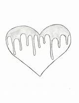 Heart Bloody Blood Dripping Drawing Drawings Draw Getdrawings Deviantart sketch template