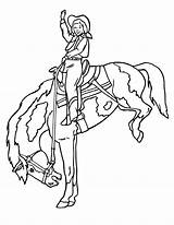 Horse Coloring Pages Riding Cowgirl Printable Girl Rider Cartoon Print Girls Cowboy Jumping Kids Horses Rodeo Color Clipart Stencils Do sketch template