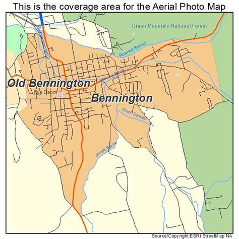 aerial photography map  bennington vt vermont