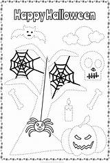 Halloween Trace Pages Color Kids Skills Motor Fine Preschool Themed Tracing Pre Choose Board Happy Writing sketch template