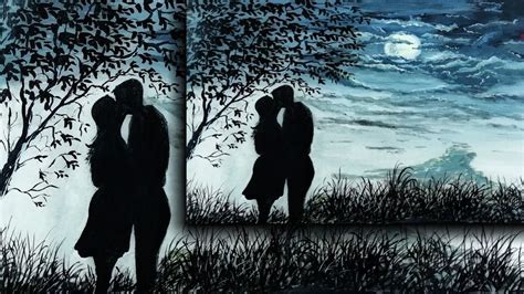 How To Paint Moon Light Night Romantic Couple Oil