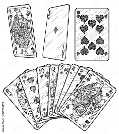 playing card drawings printable cards