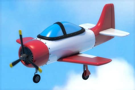 cartoon airplane 3d asset cgtrader