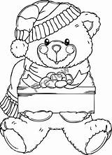 Christmas Bear Coloring Teddy Pages Printable Kids Printables Mintprintables Color Cute Print Xmas Adult Find Bears Getcolorings Tree Book Coloriages sketch template