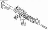 Drawing Assault M4 sketch template