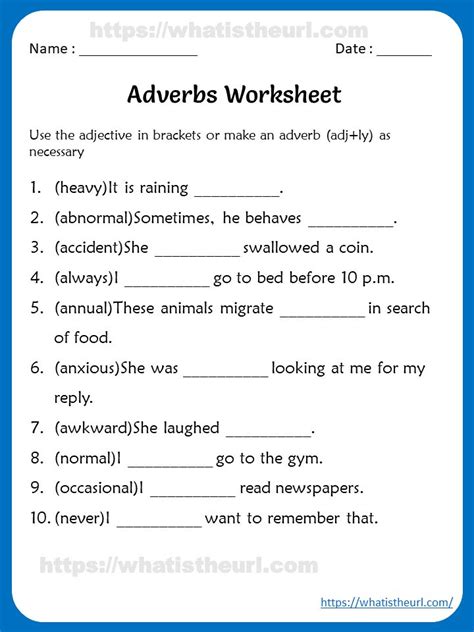 adverbs worksheets   grade adverbs worksheet english grammar