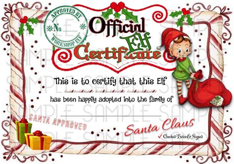 elf shelf rudolph reindeer adoption certificate digital