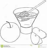 Honey Coloring Rosh Hashanah Apples Apple Jewish Year Designlooter Stock 37kb 1300 sketch template