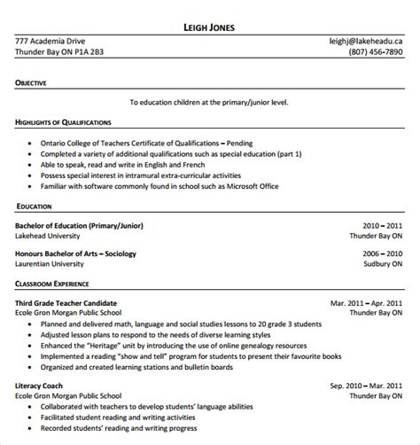 sample tutor resume templates   word