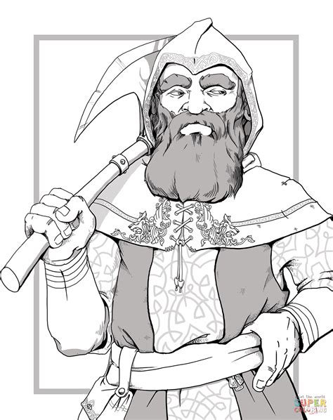 dungeons  dragons dwarf coloring page  printable coloring pages