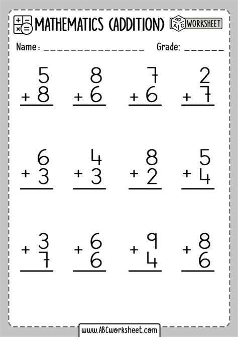 addition worksheet  grade addition worksheets  grade