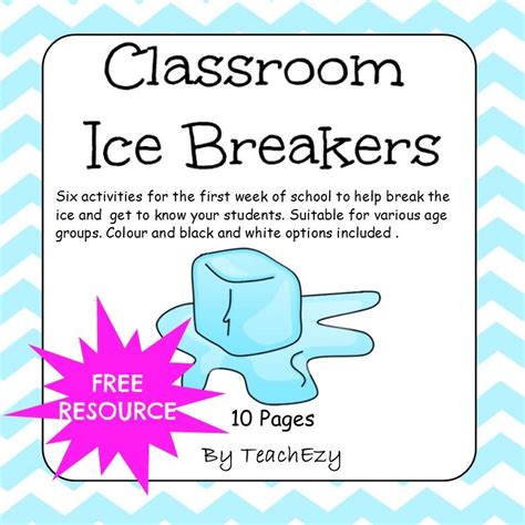 Classroom Ice Breakers Resource Classroom Icebreakers First Day Of