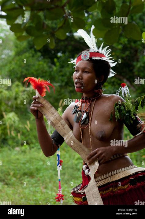 Tribal Dancers During A Ceremony Trobriand Island Papua