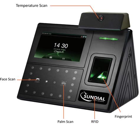 workplace biometric time clock  temperature scan series