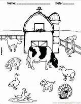 Farm Coloring Pages Animals Barn Printable Equipment Animal Color Colouring Barnyard Preschool Kids Print Clipart Farming Down Clip Books Activities sketch template