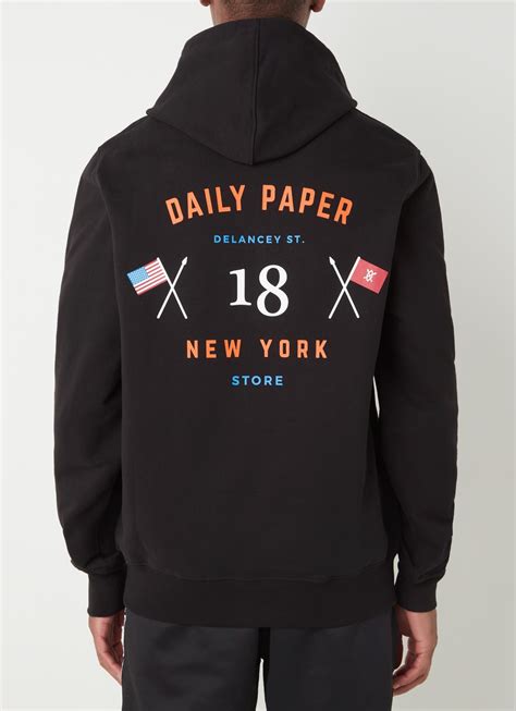 daily paper ny store hoodie met front en backprint zwart de bijenkorf