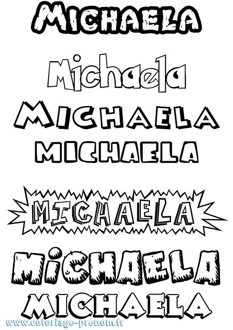 coloriage du prenom michaela  imprimer ou telecharger facilement