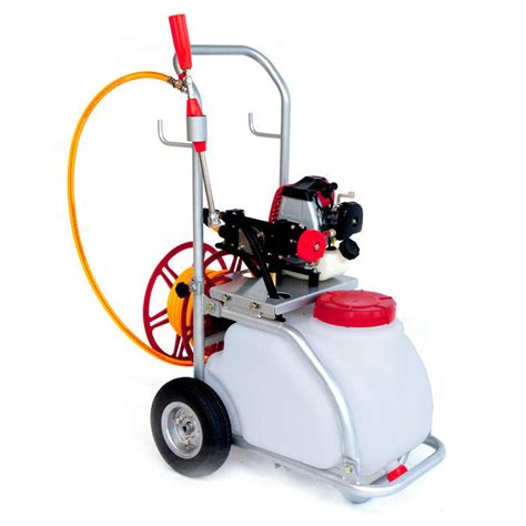 30l Power Sprayer For Weed Or Pest Control Spray With Tank Trolley Hose