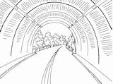 Tunnel Tunnels Landscape sketch template