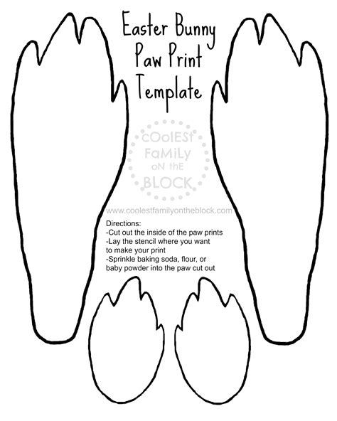rabbit feet template pin  shapes  templates printables
