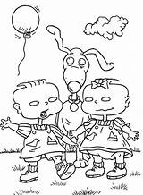 Rugrats Coloring Phil Lil Balloon Release sketch template