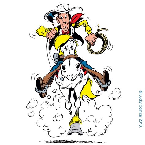 Lucky Luke Coaster 10x10cm Galloping With Jolly Jumper