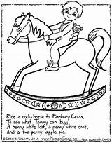 Horse Coloring Pages Rocking Ride Cock Getcolorings Banbury Cross sketch template